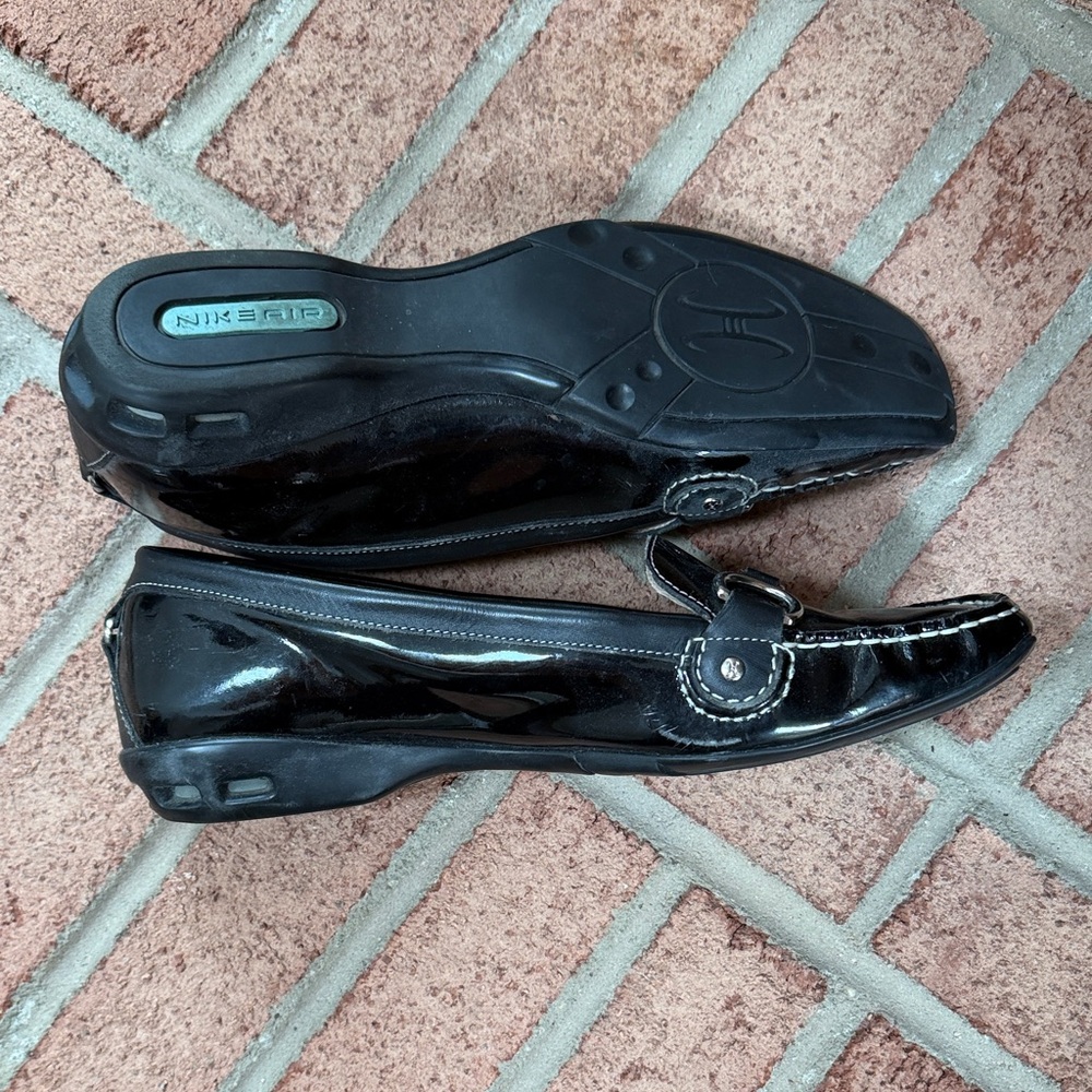 Cole Haan Black Patent Leather Loafers with Silver Accents - Picture 8 of 11